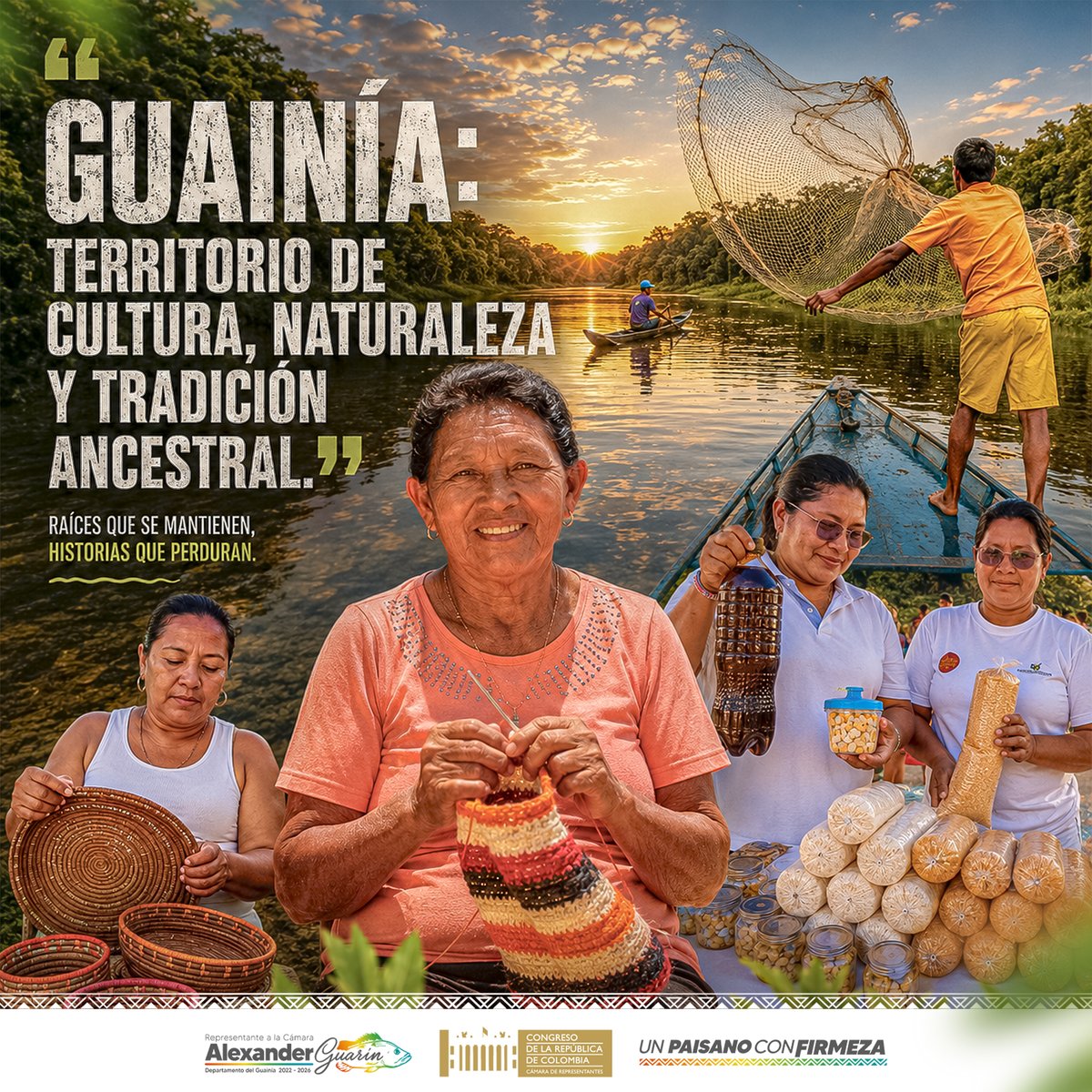 AlexGuarinS's tweet photo. Entre ríos, selva y saberes que pasan de generación en generación, vive la esencia de una tierra que nunca olvida sus raíces.
Cada tejido, cada cosecha y cada jornada en el agua cuentan la historia de un pueblo que honra su cultura y mantiene viva la fuerza de lo ancestral. https://t.co/SjJQFtFcFw
