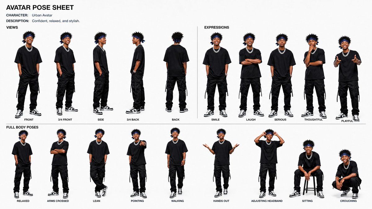 Avatar Character Pose Sheet