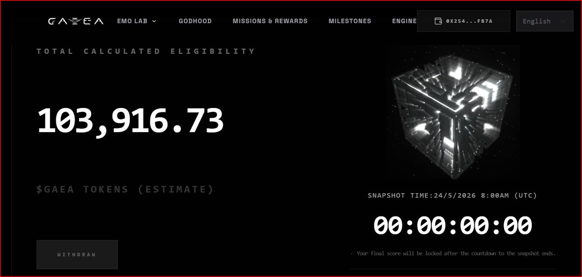 kohlarneth's tweet photo. i am eligible for 103,916 $gaea

snapshot already happened today

if gaea list with $1 then i will giveaway 25% to my dead followers so they can be live again. https://t.co/h85shMqsNo