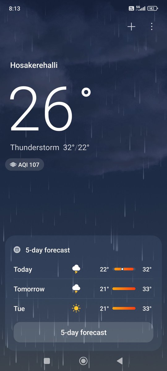 Arun_Manjunath's tweet photo. @Bengalururain @namma_vjy @MiIndiaSupport  what is wrong with my weather app in Mi phone.its shows it's raining in my area but it's so hot here. https://t.co/2qWdj8iCjY