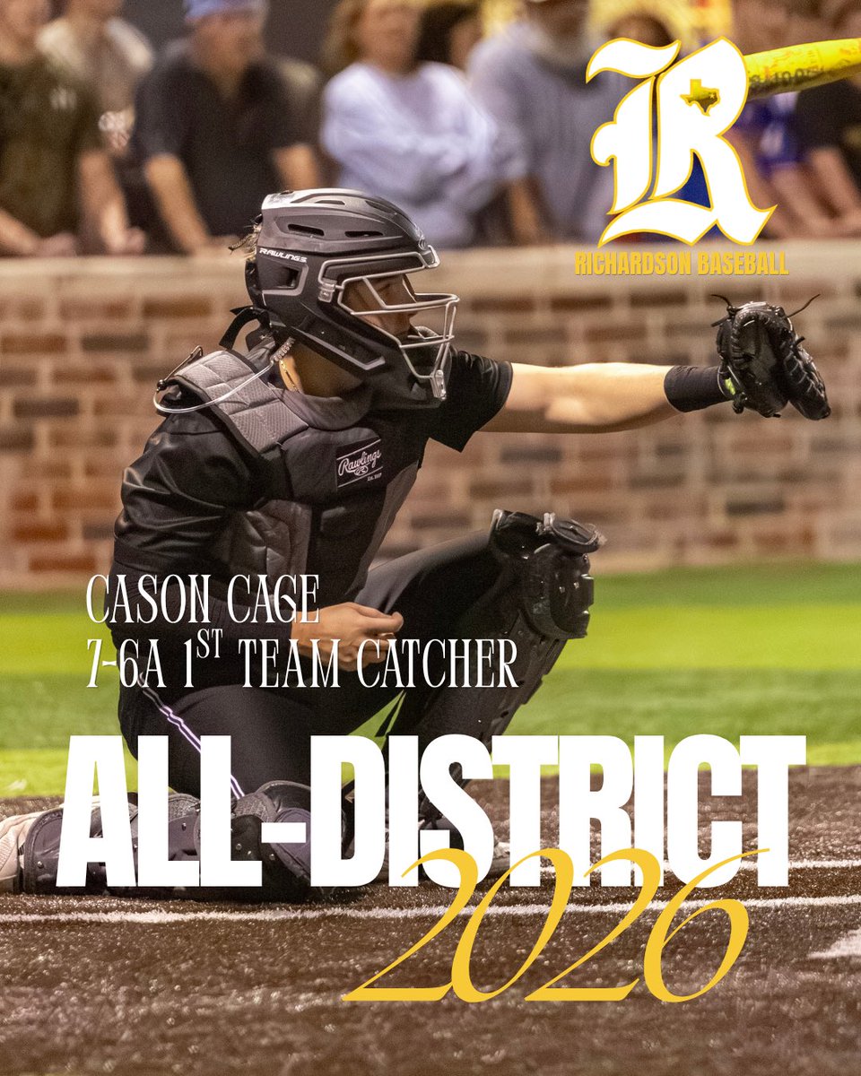 rtxbaseball's tweet photo. Congratulations to Cason Cage on being named district 7-6a first team catcher! https://t.co/135v6eQAZx