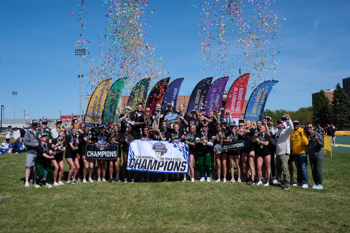 Fenton_JC's tweet photo. Congratulations to both the Men’s and Women’s programs of @NDSUTrackField on winning the #SummitOTF championships. 

Thanks to the team at @NDSUathletics for hosting a great conference meet!

#ReachTheSummit https://t.co/2G78KpZxcC