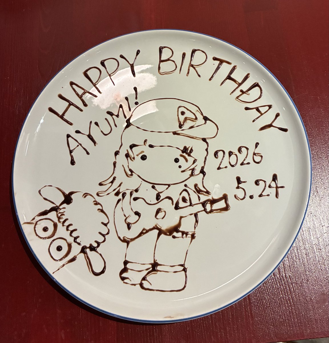 aym5241's tweet photo. みょんちゃーん！！
今日お誕生日にお世話になってるお店に行ったら描いてくれたのー！♡
@aimyonGtter https://t.co/l9K762jwX8