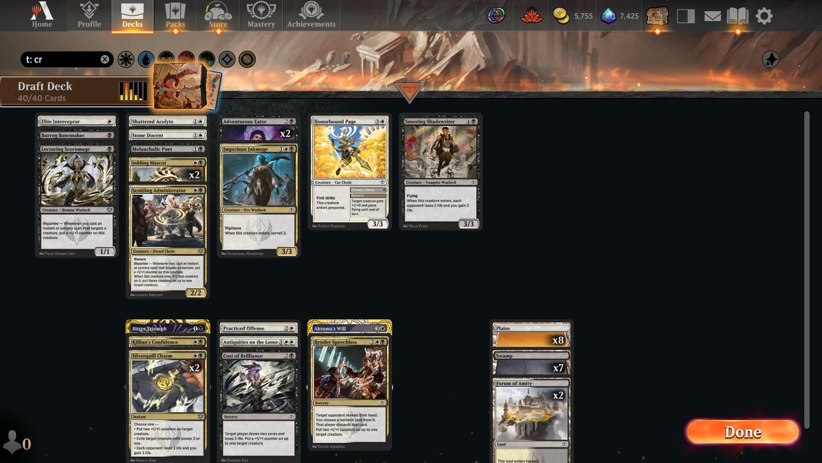 broers__'s tweet photo. 7 wins with busted white rares. Nice to have a higher stakes draft event around. https://t.co/WenWkzZB3v