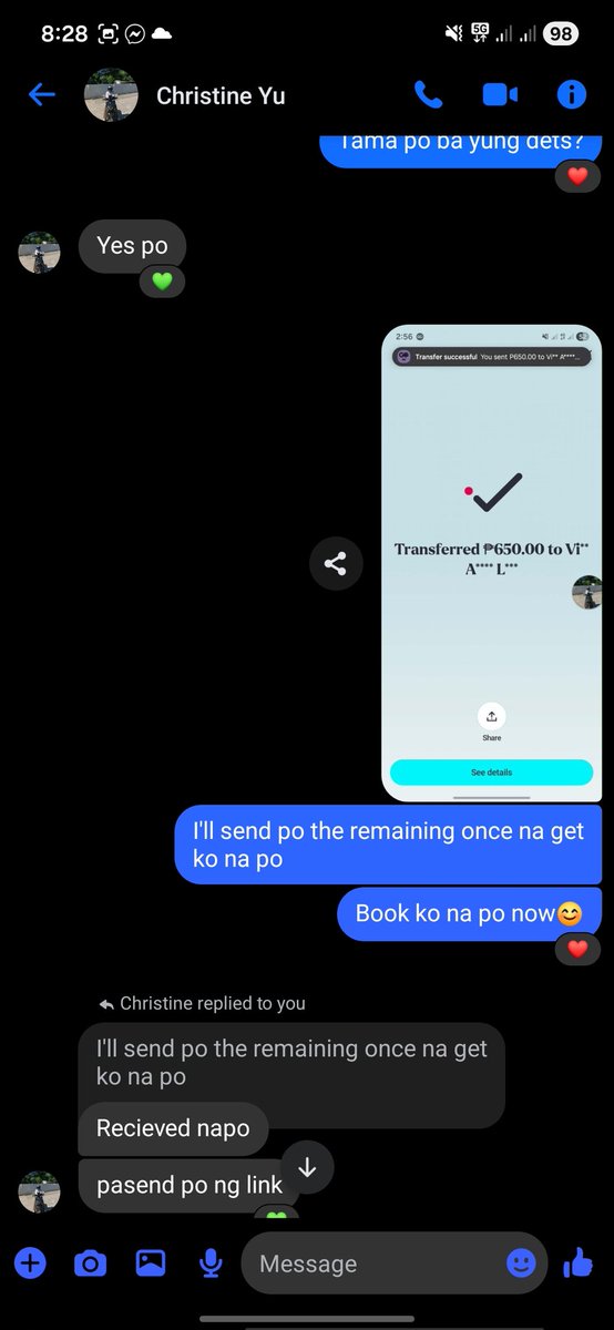 alwaysloeys's tweet photo. Sobrang kapal ng mukha di pa na kontento. After receiving and magbook ng lalamove di na siya ma contact, unable to reach din yung contact no. na binigay niya. She stole 650 from me( since dp lang binayaran ko) who knows magkano makukuha niya sa next na masascamm niya https://t.co/Jt3Wg0cYFz