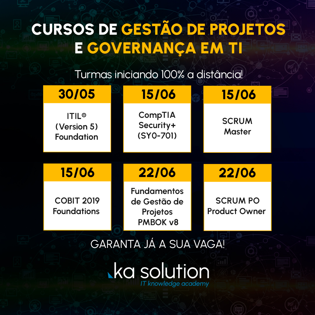 KaSolution's tweet photo. 🚀 Turmas iniciando!

Você quer aprender mais sobre Metodologias Ágeis e Frameworks? Matricule-se em nossos cursos de Gestão de Projetos e Governança em TI e adquira todo o conhecimento que precisa.

💻 https://t.co/CiCySKxUln
✅ 11 5091-1616
➡️ Whats: https://t.co/e0wjDmCOSI https://t.co/bacY1jAzbu