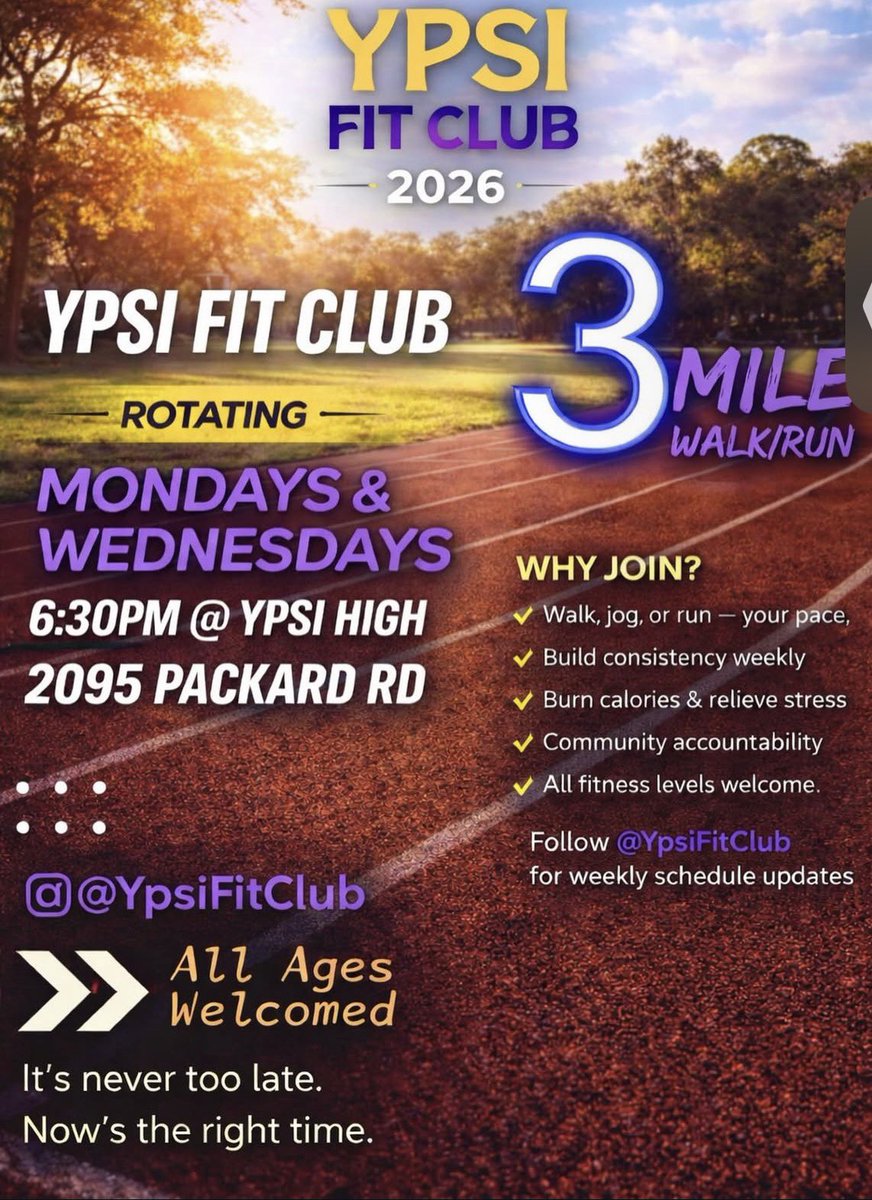 SouthsideQue's tweet photo. We are still meeting tomorrow at the Ypsi Track Monday May 25th at 6:30pm. Memorial Day weekend festivities need to be walked off ! Come and join me for a quick workout. All it takes is an hour 💯 I will be there at 6pm getting it in early . https://t.co/RHxKhDduWC
