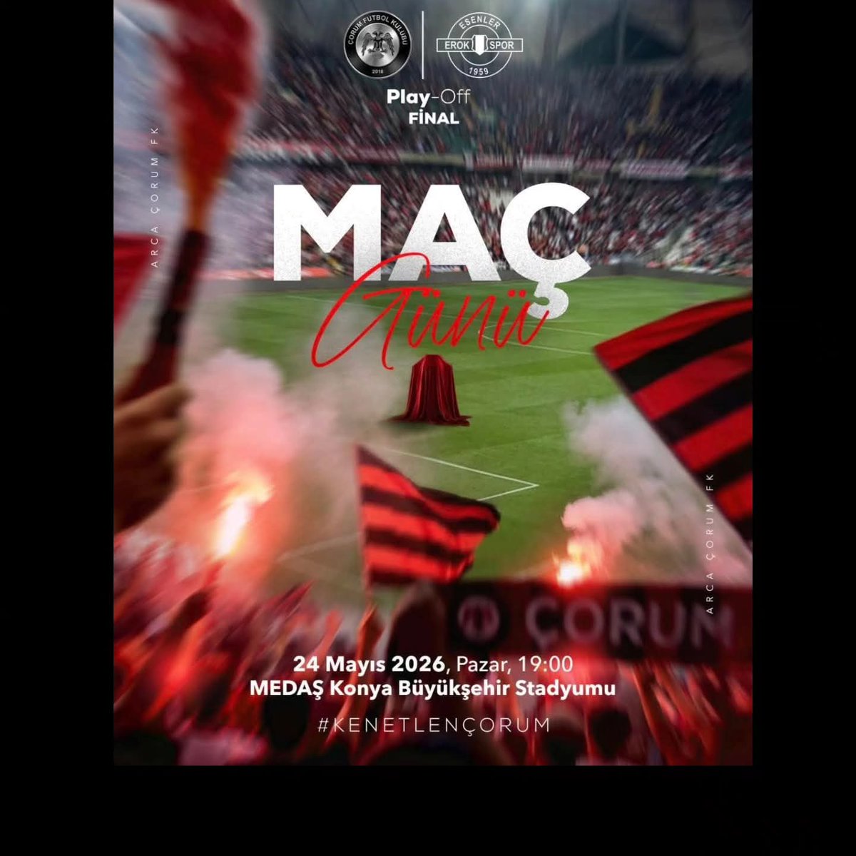 HabUseVdaluk's tweet photo. Haydi Çorumspor,
Vurduğun gol olsun Süper Lig’e açılan yol!
Anadolu’nun yüreğiyle oynayın,
Süper Lig sizi bekliyor! https://t.co/UH54HUECFf
