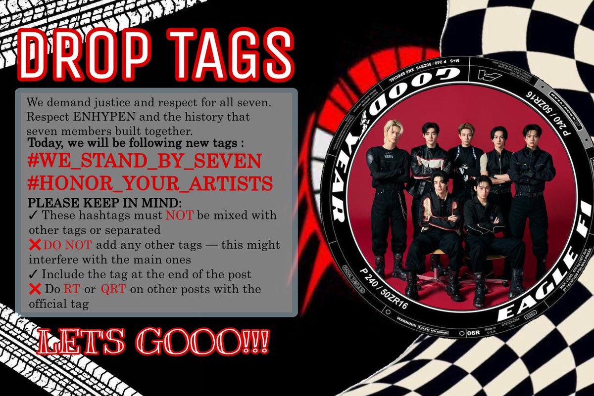 cis_enfanbase's tweet photo. We move as one, we speak for seven, and we will not rest until they're treated with the respect they deserve. LET'S GO !!

We demand justice and respect for all seven. Respect ENHYPEN and the history that seven members built together.

#WE_STAND_BY_SEVEN
#HONOR_YOUR_ARTISTS https://t.co/PPoc6drQ3R