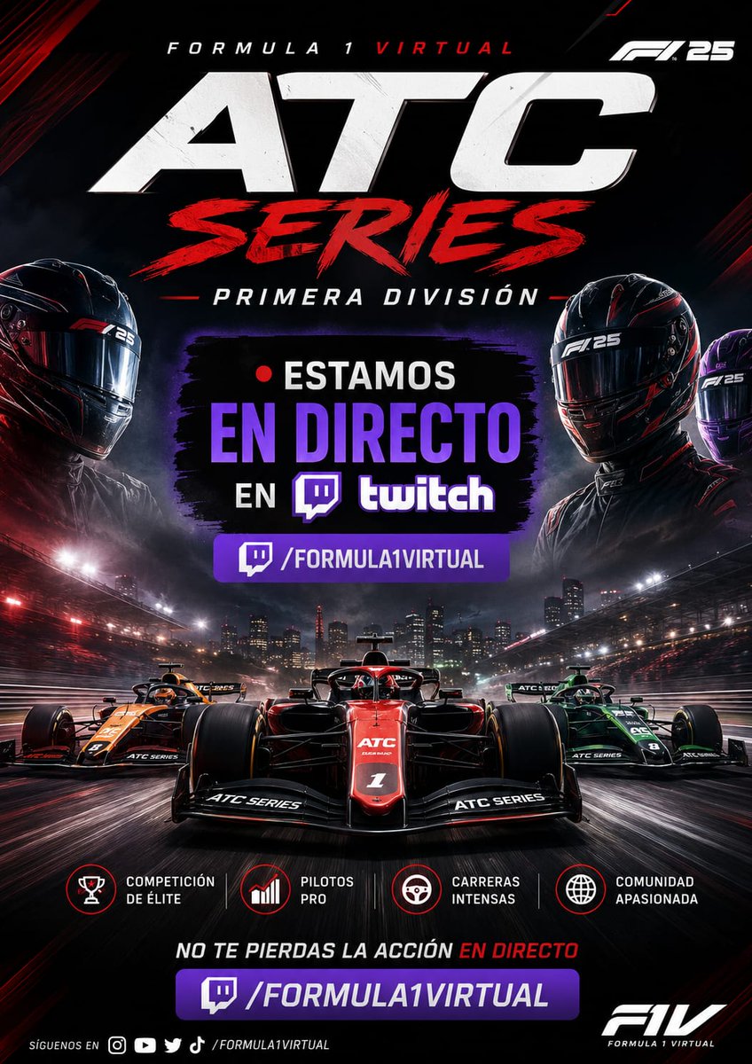formula1virtual's tweet photo. Estoy en directo en Twitch. ¡Ven a verme! https://t.co/qOC9q8jlZ6 https://t.co/EI3EEsPfev