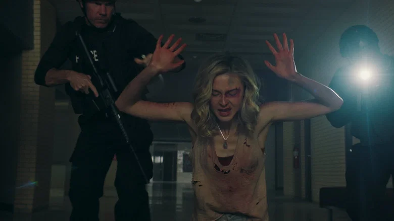 Tortillapolis's tweet photo. Run Hide Fight prend prétexte de la tuerie de masse pour pondre un Die Hard à la sauce ado. Kyle Rankin se veut sérieux dans le traitement du trauma de son héroïne qu'il accompagne d'une projection de la mère défunte (Radha Mitchell) durant tout le film, son mug à la main. https://t.co/n2LikofLBv