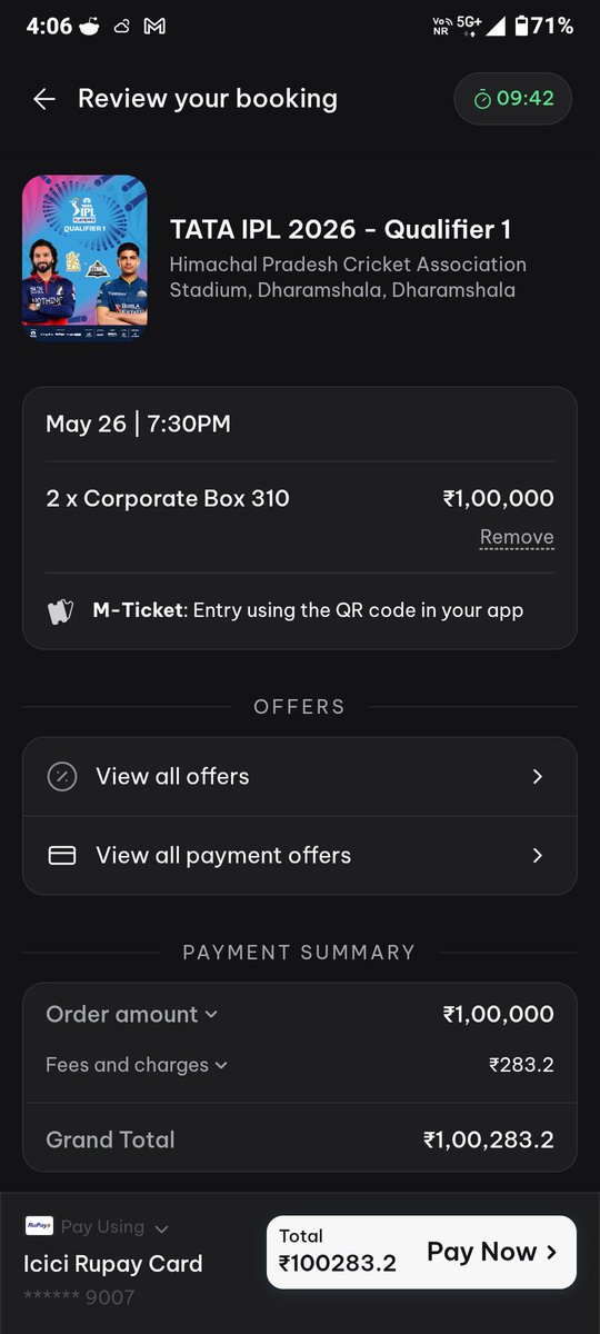 _zeot's tweet photo. Rcb vs GT qualifiers 2x corporate box dm if interested 
#rcb #ipl #gt #rcbvsgt #q1 https://t.co/rAcRJQhMvC