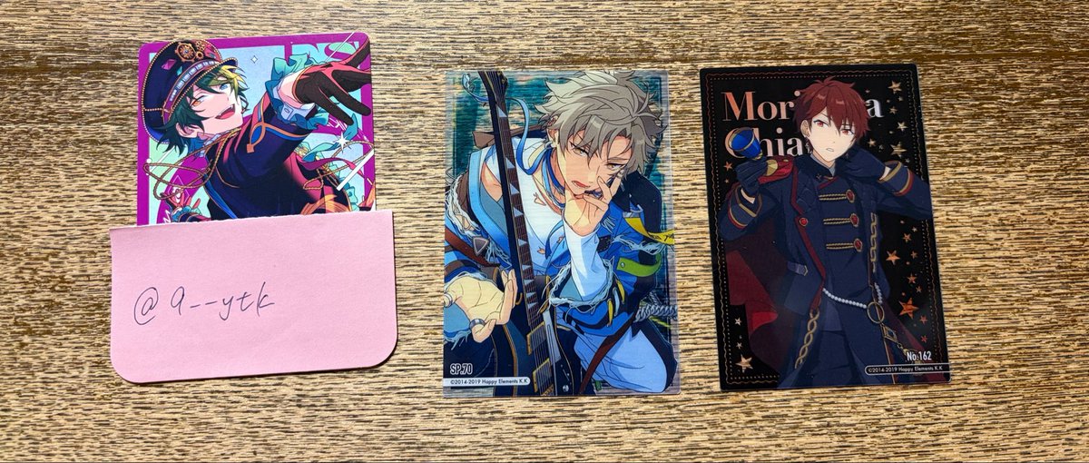 9__ytk's tweet photo. あんスタ クリアカードコレクションガム4の交換先を探しております。

【譲】大神晃牙･守沢千秋
【求】同種天城燐音･影片みか･羽風薫
郵送希望

お心当たりのある方はリプまたはDMをお願いします。 https://t.co/84kdZnh0kq