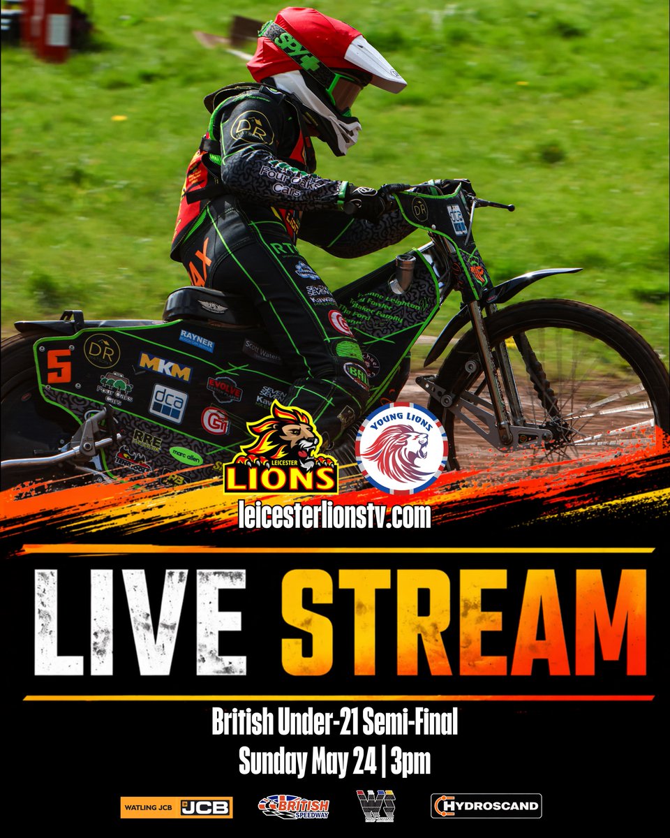 SpeedwayLions's tweet photo. 📺 Can’t make it to today’s British Under-21 Semi-Final?

🎥 Watch all the action live on our official live stream for a special reduced price of just £12.99: https://t.co/L5wnidDcK7

Don’t miss a moment of the racing from the Hydroscand Arena!

🦁 #LionsRoar | #BritishSpeedway https://t.co/0ZYnEE02ud