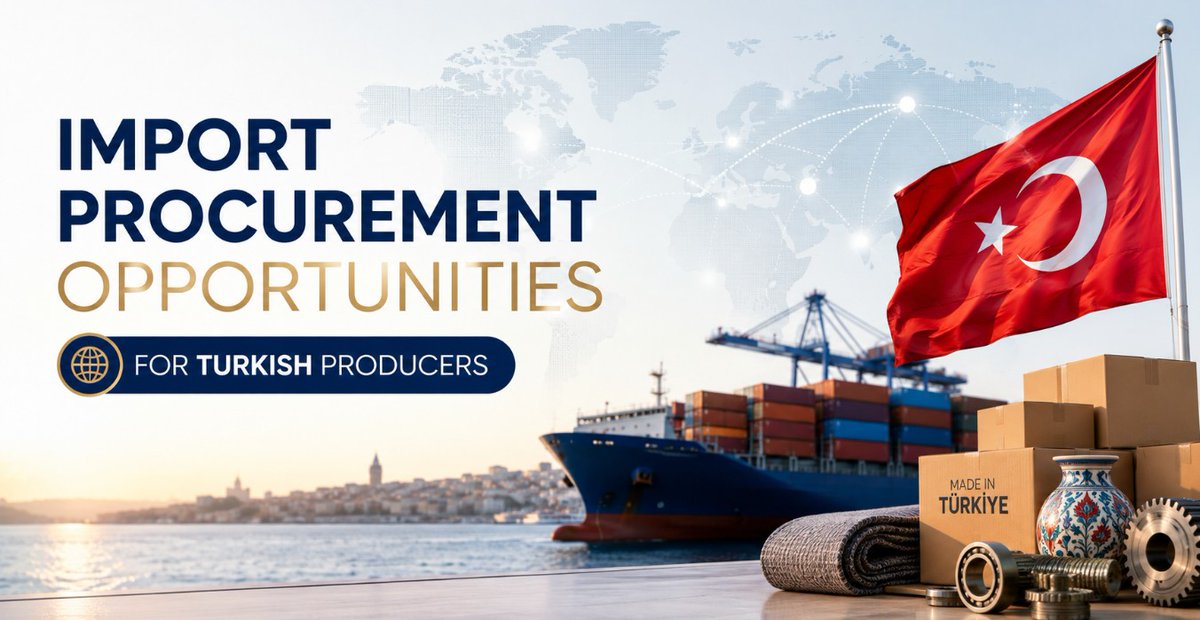TurkshExporter's tweet photo. Import Opportunities for Turkish Producers: 24 May 2026

🇷🇺 Russia - Window Pivot Hinge
🇸🇳 Senegal -  Veil
🇯🇴 Jordan -  Urea Phosphate Line
🇹🇷 Turkish company - Turkey Luncheon
🇷🇺 Russia - Contact Insert
🇸🇦 Saudi Arabia - Steel Rebar
🇮🇶 Iraq - Home Furniture
🇦🇪 UAE - Women Pajamas
🇳🇱 Netherlands Male Performance Product
🇸🇦 Saudi trader needs Generator Flywheel
🇨🇦 Canadian wants to source Women Pyjamas
🇪🇬 Egyptian importer acquires Hookah Charcoal
🇹🇷 Turkish company request for export: Perfume Alcohol
🇵🇱 Polish wholesaler looks for Merino Wool Fabric
🇮🇶 Iraqi distributor seeks Filler Masterbatch
🇰🇿 Kazakhstan company sources Pergola
🇺🇿 Uzbekistan enterprise purchases Chia Seed
🇩🇪 German wholesaler imports Disposable Tableware
🇩🇿 Algeria buyer orders Safety Gloves

https://t.co/NqGedbQu1o