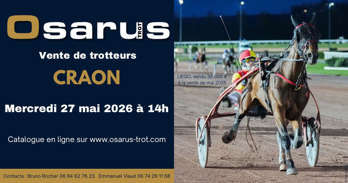 Osarus_Trot's tweet photo. 🔴 𝐕𝐄𝐍𝐓𝐄 𝐃𝐄 𝐓𝐑𝐎𝐓𝐓𝐄𝐔𝐑𝐒 𝐀 𝐂𝐑𝐀𝐎𝐍 𝐋𝐄 𝟐𝟕 𝐌𝐀𝐈 𝐀 𝟏𝟒𝐡

Le catalogue, qui se compose d'une trentaine de lots, est en ligne sur : https://t.co/J5rsNNUxdl

📍 Hippodrome de Craon
🕚 Début des visites : 11h
🕑Début des enchères : 14h
🍴Restauration sur place https://t.co/C9laesWqvR