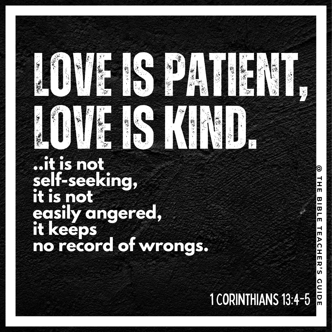 pgregbrown's tweet photo. Love is patient, love is kind.
..it is not self-seeking, 
it is not easily angered, 
it keeps no record of wrongs. 

1 Corinthians 13:4-5

#thebibleteachersguide #bestbiblestudy #spiritualformation #spiritualgrowth #scripture #bibleverses #christianlife #faithjourney https://t.co/EVJPXOGfZ8