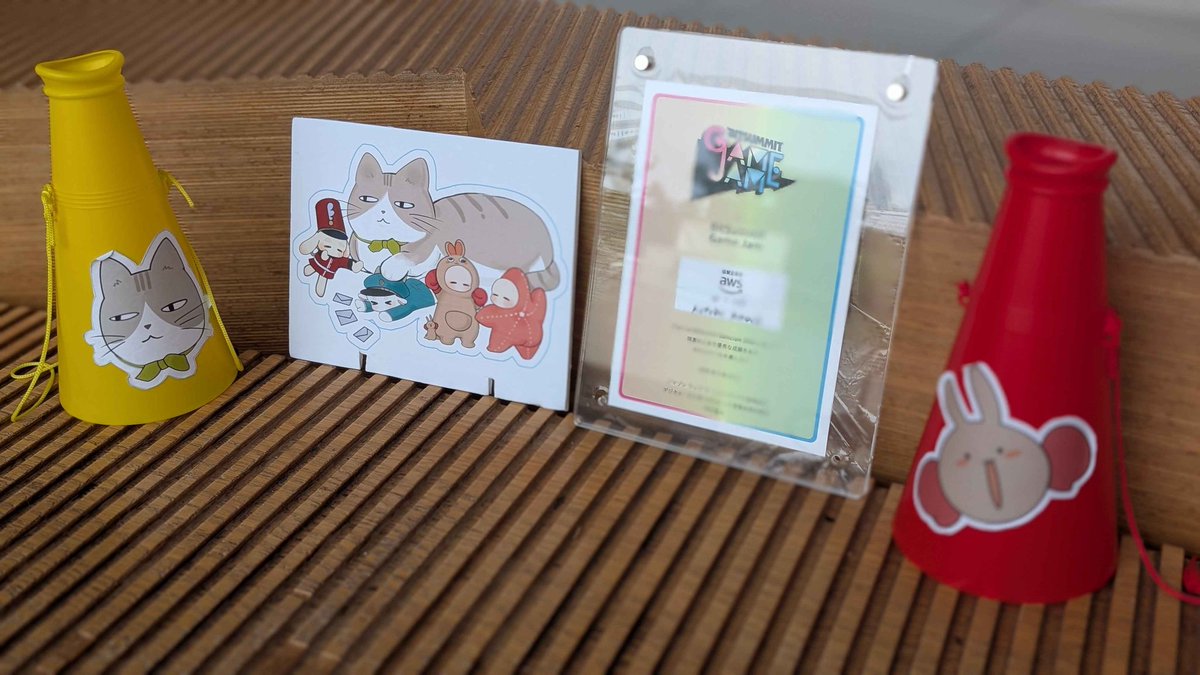 kotoba_knock's tweet photo. BitSummit GAMEJAM 3日目お疲れ様でした✨
本日、名誉ある賞を頂くことが出来ました💭🥳

制作チーム、関わってくださった関係者の皆様、ならびに遊んでくださった皆様に深く深く感謝申し上げます。

 #BitSummit  #BitSummit2026
 #BSGJ  #BSGJ2026
  #KOTOBA_KNOCK https://t.co/iGUThaE6pe