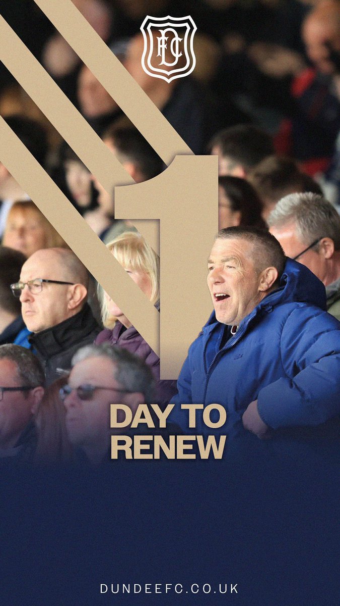 DundeeFC's tweet photo. ⏰ Reminder: Season Ticket Renewals

Seats that have not been renewed for the 26/27 Season will be released for general sale on Tuesday 26th May 2026. 

Therefore, if you are an existing Season Ticket Holder and have not yet renewed your Season Ticket, you will need to do it by Monday 25th May 2026 in order to retain your existing seat.

Renew or get your new ticket here 👇
https://t.co/Cia71xbro1
