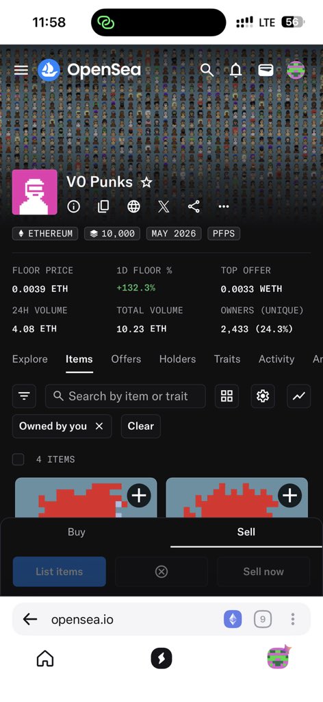ThatBoi_01's tweet photo. These @v0punk keeps running up 
0.0039 FP with 804 listed out of 10k 
These will hit 0.01 faster https://t.co/HLwh197WH9