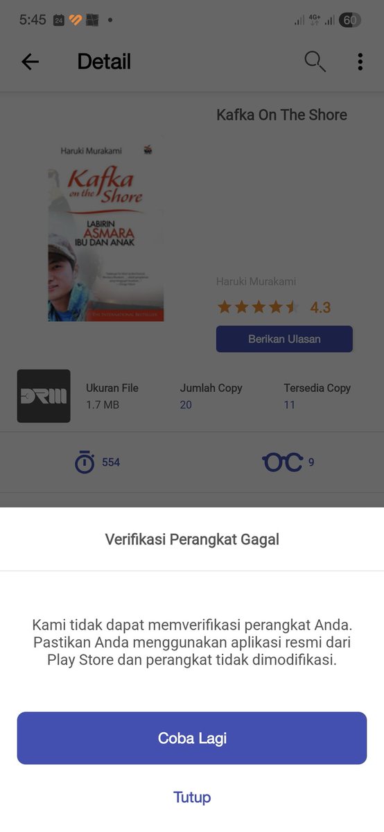 starappear15's tweet photo. Ipusnas 😭😭😭😭😭😭😭😭😭😭😭😭😭😭😭😭😭😭😭😭😭 lagi seru baca tp masa pinjam abis, mau pinjem lagi error 😭 https://t.co/PrAt7z6MWn