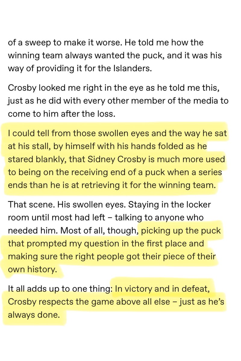 008zennie's tweet photo. What’s so telling about this is that Sid has been doing this pretty much his whole career 

Remember when he did the same thing for the Isles in 2019? And all the other times too, always making sure moments like this get recognized…

Just pure class 👏👏👏 https://t.co/6l8derwNES