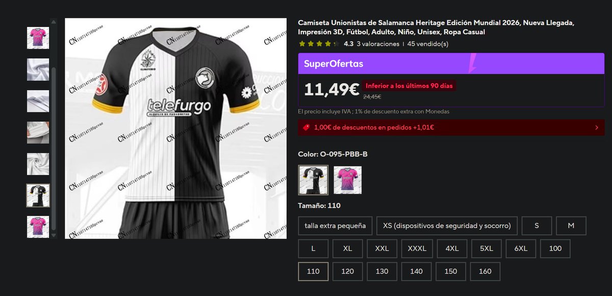 Jorge_Riesco's tweet photo. 🇨🇳Ya hay vendedores chinos ofreciendo las nuevas  camisetas de @UnionistasCF.

👕Y,pese a su escasa calidad, ayer ya se vieron en el Reina.

💰En la 24/25, las ventas en tienda supusieron algo más del 10% de los ingresos del club.

🫶Si quieres a USCF, no compres estos productos. https://t.co/9tUjhG8428