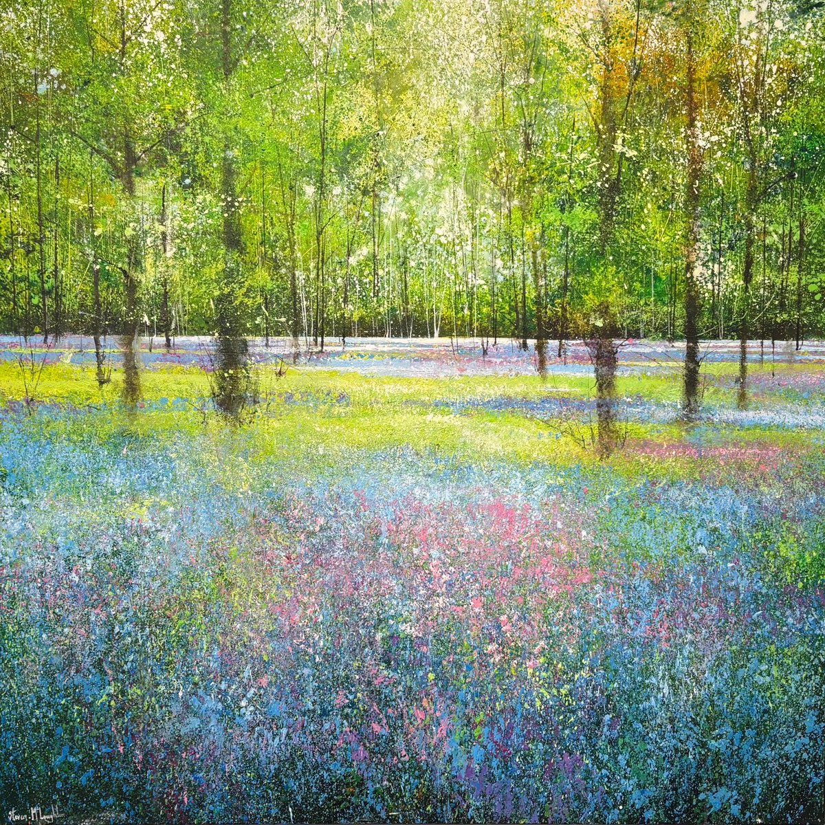 fraveris's tweet photo. Steven Mcloughlin (UK b. 1970) 

Bluebell Dreams 

mixed media on canva https://t.co/VJ3GRHja5L