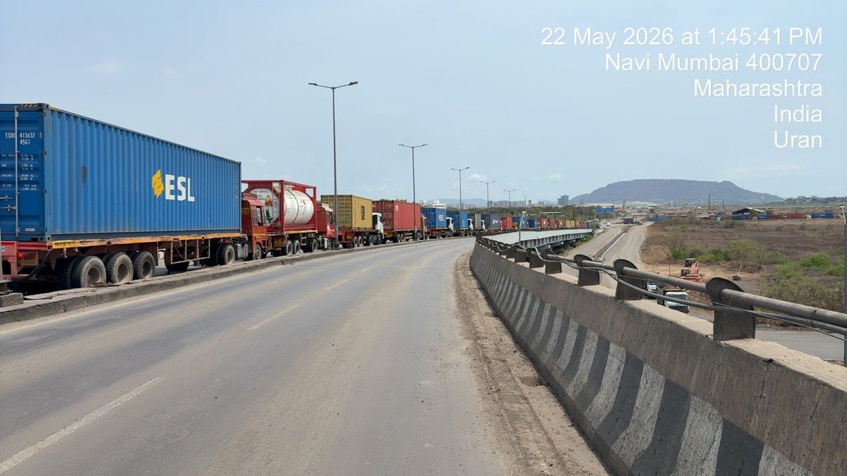CFSAIindia's tweet photo. Port congestion AT JNPA Critical  delays and Cost Escalation at BMCT
 Severe congestion at JNPA, particularly at Bharat Mumbai Container Terminal (BMCT), is disrupting supply chains and significantly increasing logistics costs for Indian trade. BMCT’s problems have intensified following its increased intake of international transshipment containers, without matching enhancement in capacity. This has led to high yard density, slower crane productivity and serious gate congestion.

Despite CFSAI members maintaining a continuous supply of trailers, the average trailer turnaround time at BMCT now exceeds 16-24 hours, causing queues inside and outside the terminal and leading to gross underutilisation of fleets. Import and export cargo movements are both affected, resulting in missed vessel connections, production rescheduling, higher inventory holding, and disruption of contractual commitments.

Trade is incurring heavy costs due to detention, fuel, overtime and other indirect expenses, Several transporters are hesitant to place there fleet at BMCT .

The trade is advised to factor in additional transit time, and coordinate closely with all stakeholders. Immediate intervention by authorities is sought to decongest BMCT, prioritize gateway cargo, and rationalize transshipment intake.
@JNPort @jnchcustoms @BCBA_IND @cbic_india @amtoi_official @FFFAI_INDIA @NacfsIndia @NhavaSheva