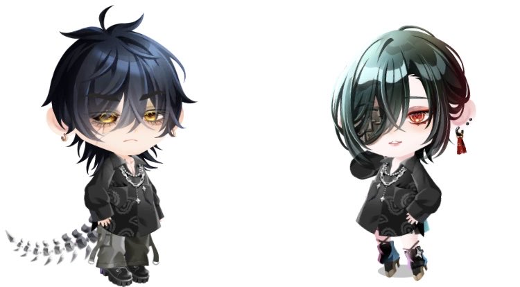 q4_ru's tweet photo. ポケツイに最近どハマりしてる
画像はヴラウと土葉🐉🍁、瑞とライアス👔👁️を雰囲気で作ったやつ
可愛い… https://t.co/eavEb5STeC