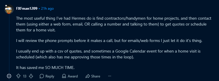 Ldnbox's tweet photo. A useful use case for Hermes Agent. https://t.co/5cAComv01m