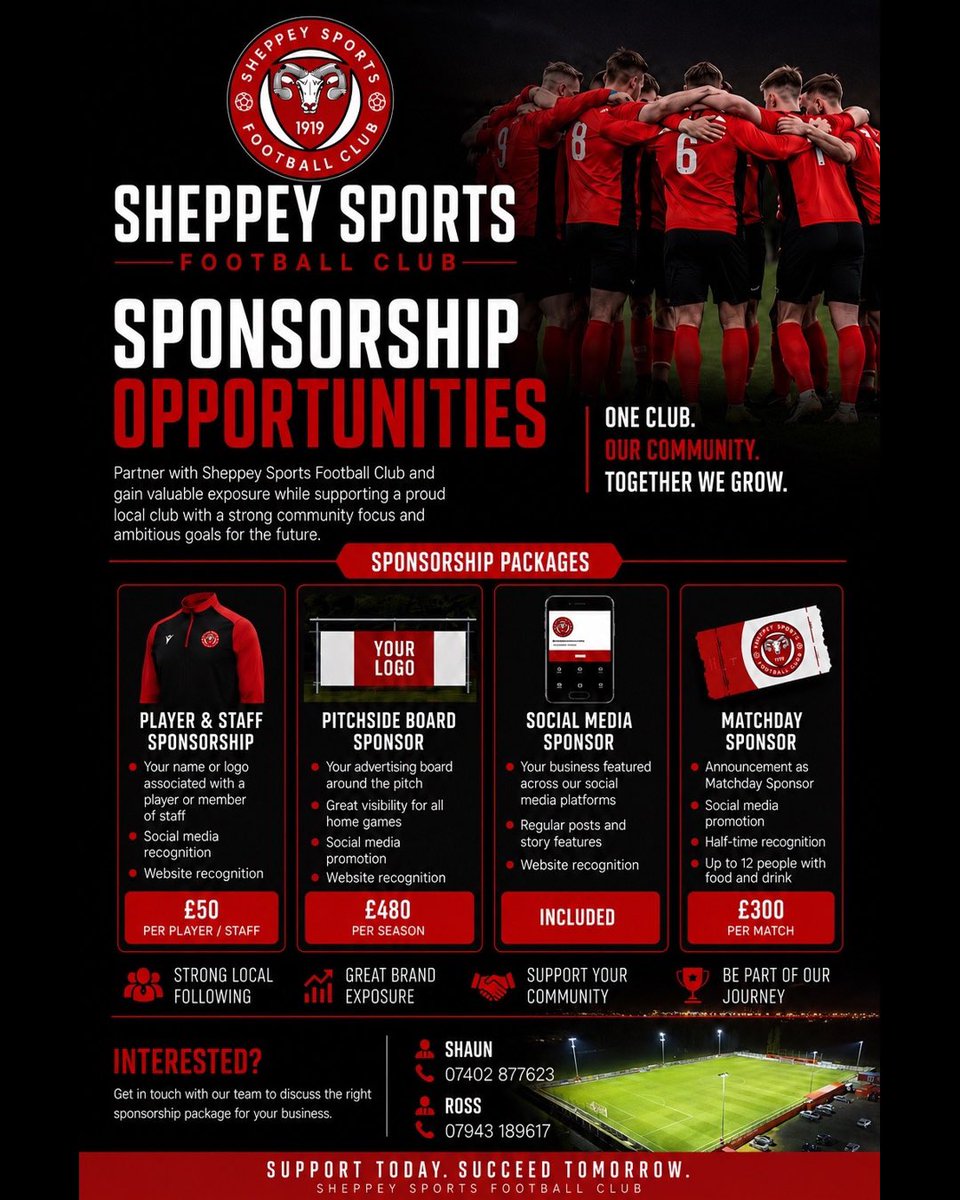 SheppeySportsFC's tweet photo. Some great opportunities to support a local club ⚽️ https://t.co/uzKthkj1U7