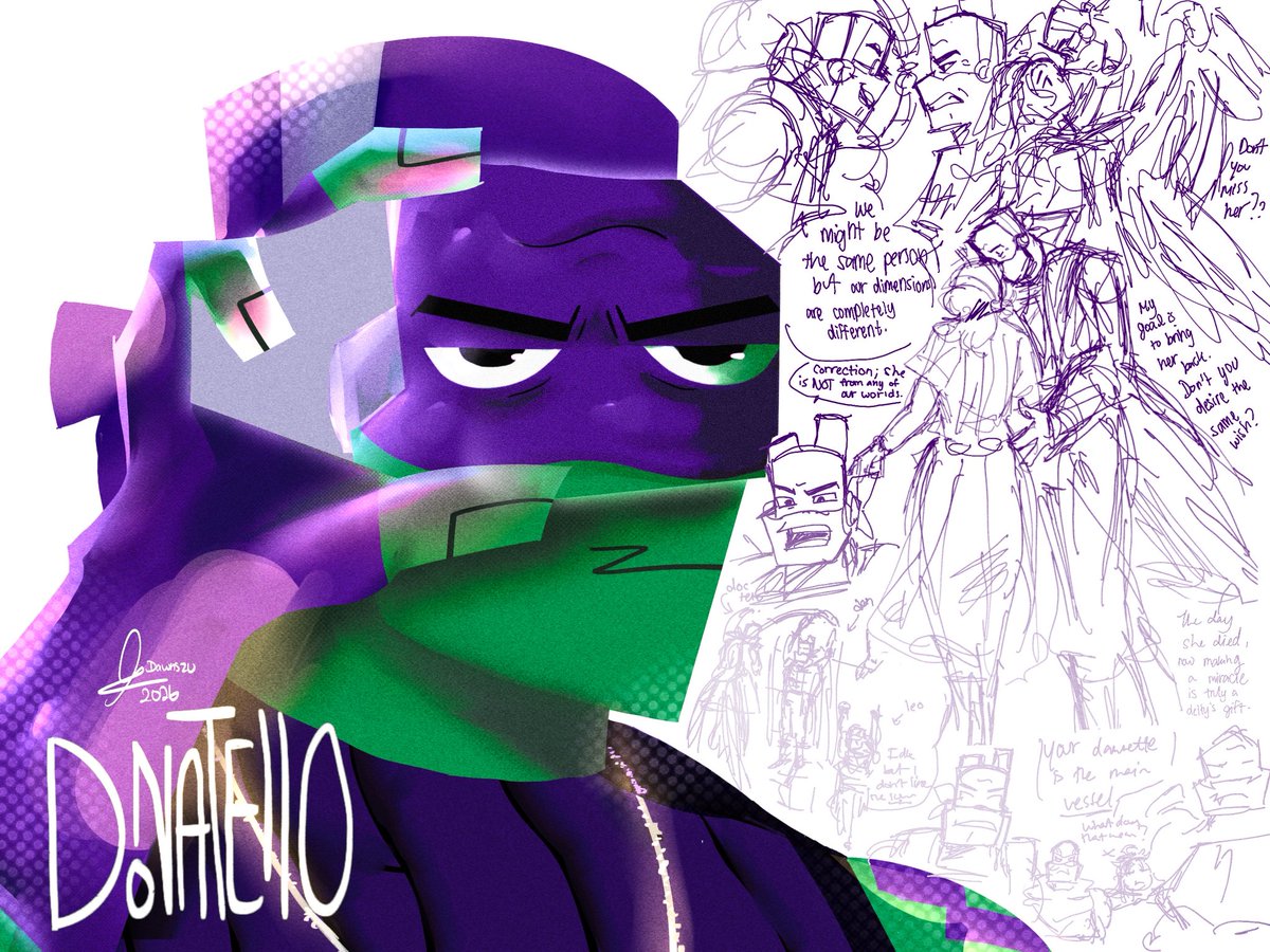 dawnszu's tweet photo. Future!Donatello Arc ; Poster Test 

He gets to travel to another dimension and encounter his other “twin”.

#rottmnt #tmnt #yumeship https://t.co/XEbIXcBnw4