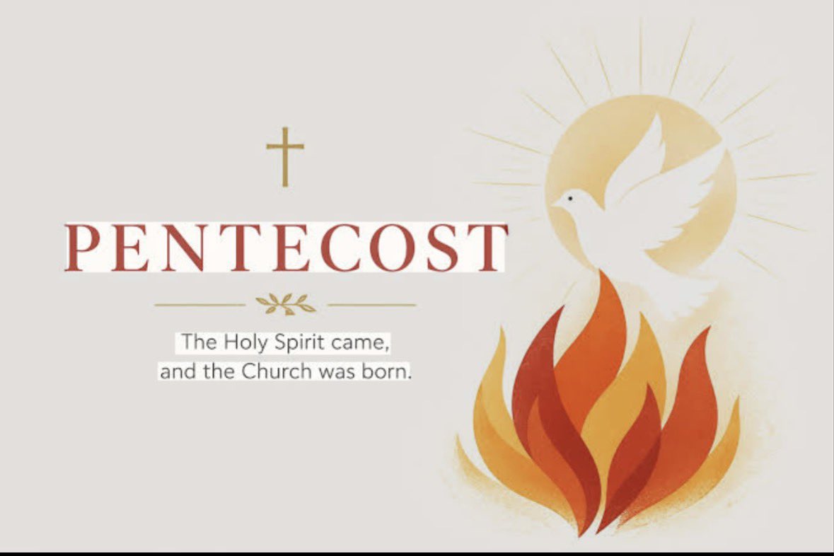 stthomasmore19's tweet photo. Pentecost Sunday commemorates the descent of the Holy Spirit upon the Apostles and other followers of Jesus Christ, empowering them to spread the Gospel. Because of this, it is often referred to as the "Birthday of the Church" #tonguesoffire #spreadthenews https://t.co/xAvEG7f6Ys