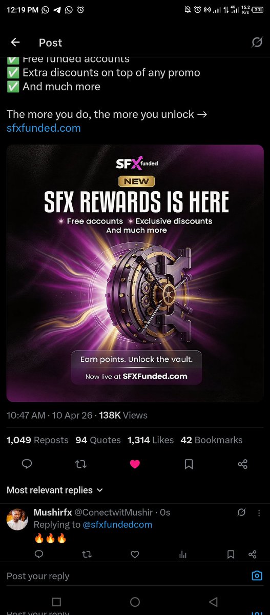 ConectwitMushir's tweet photo. @sfxfundedcom @FrancaSFX @husamsamy_sfx WIN https://t.co/qS4RnA4HM0