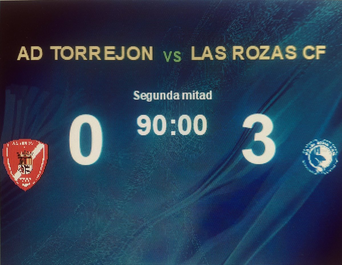 AdTorrejoncf's tweet photo. No pudo ser. Incontestable victoria de @LasRozas_CF , a la que felicitamos por su pase a la final territorial. Se acabo la temporada para el equipo con un brillante 3er puesto. Felicitaciones a los jugadores y cuerpo técnico. Ya estamos trabajando para la siguiente temporada. https://t.co/tqwdVt7TkM