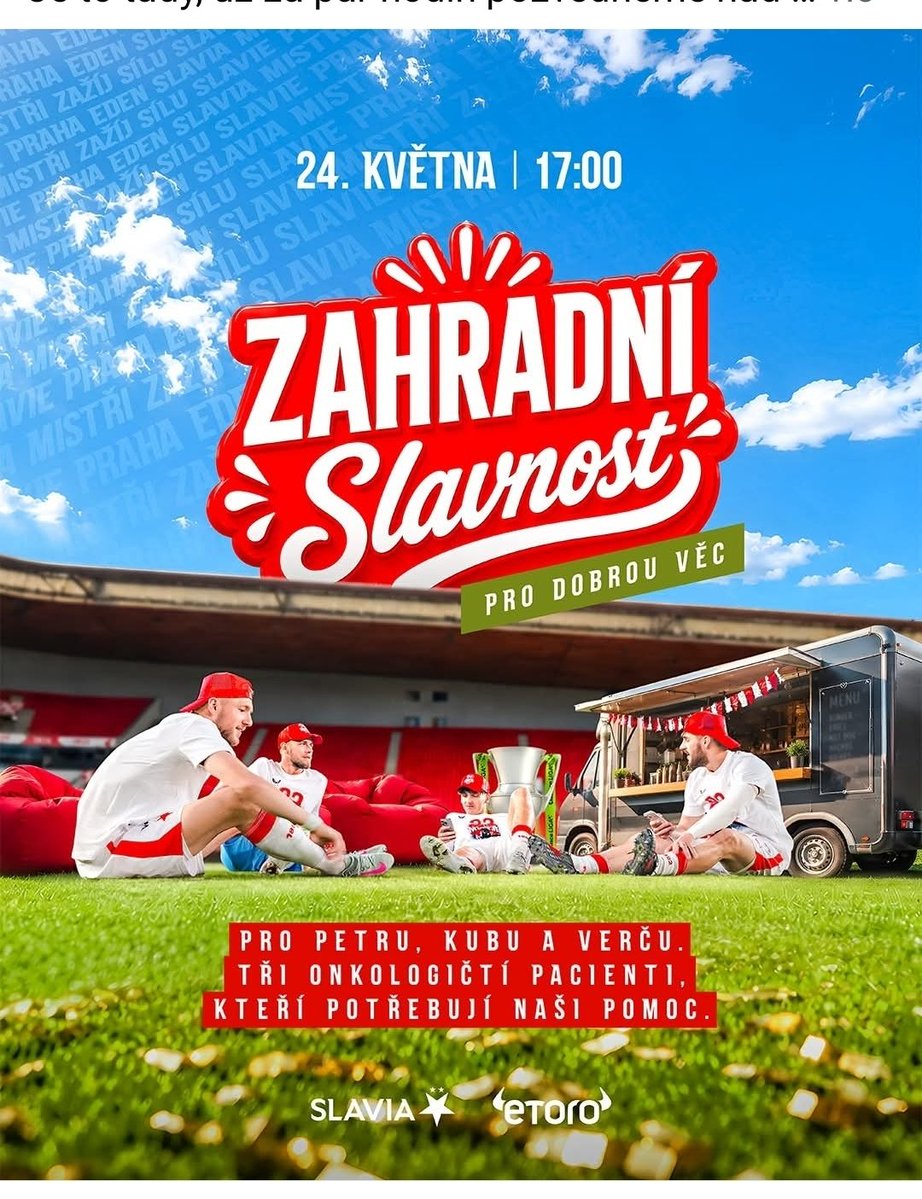 JanStrek4's tweet photo. Daruji 1 lístek na dnešní Zahradní slavnost v Edenu. Příspěvek na @destinaceFotbal  samozřejmostí a v Edenu si něco kupte ve fanshopu nebo u TS ať přispějete onkologicky nemocným ❤️🤍 https://t.co/FA4U767jeb