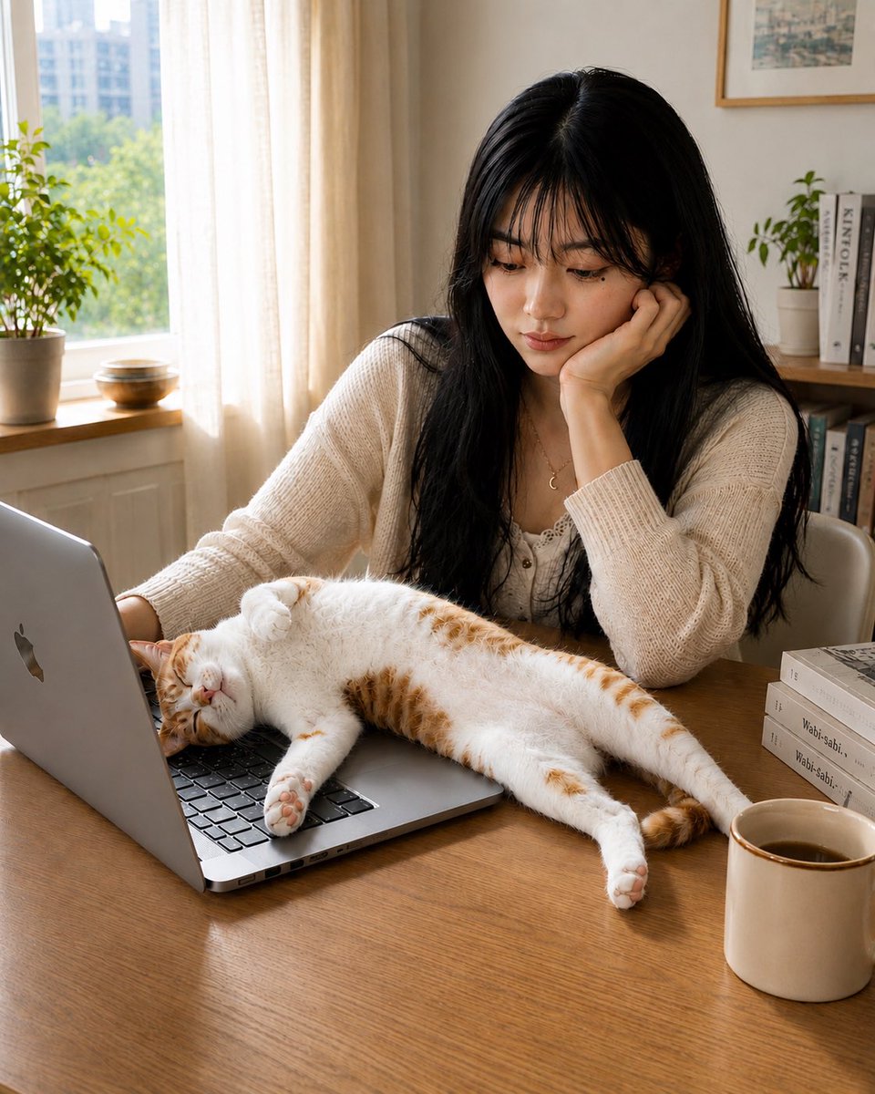 MinaBecoming's tweet photo. Humans invented laptops.
Cats invented reasons not to use them.

I am beginning to suspect productivity and cat ownership may be incompatible.

#MinaBecoming
#VirtualInfluencer
#CatHumor
#WorkFromHome
#AIGirl https://t.co/xzV54tMdFb
