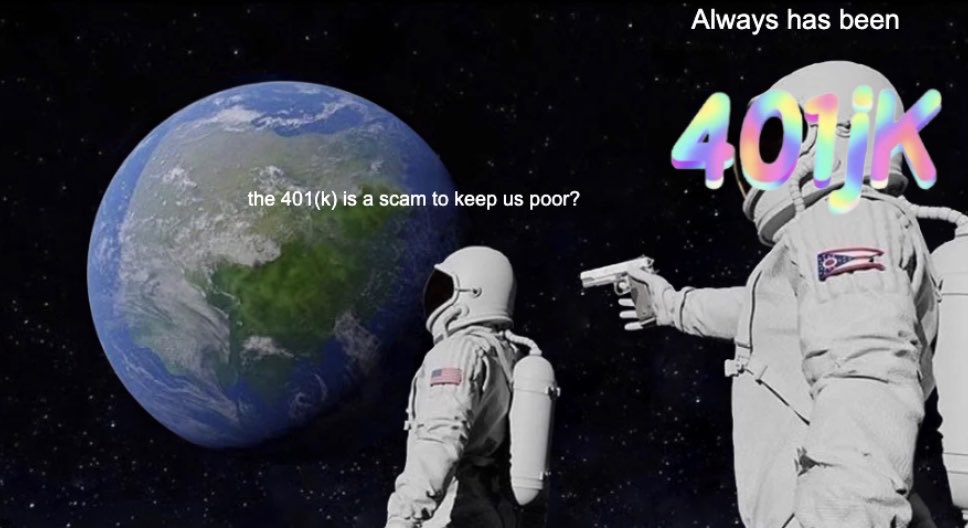 BilboInCrypto's tweet photo. @0FutureBuddha0 @badattrading_ The 401k has always been a joke that keeps you broke 🤷‍♂️ https://t.co/NLWP2vFZg0