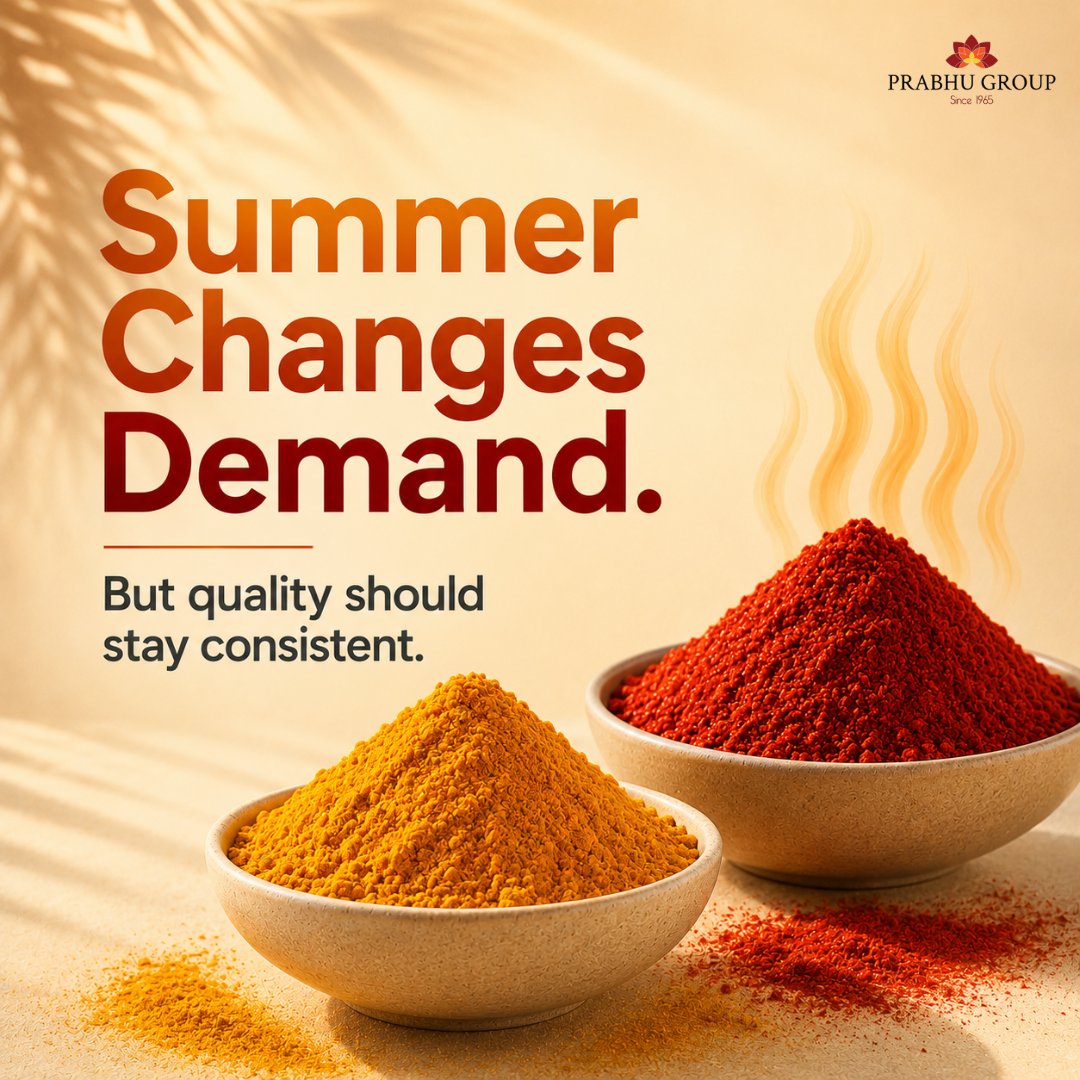 prabhugroupind's tweet photo. Season changes fast… but real spice quality stays consistent through every season.

[ turmeric quality, chilli powder, seasonal demand, spice sourcing, consistency, b2b spices, prabhu group ]

#PrabhuGroup #Turmeric #ChilliPowder #SpiceQuality #Consistency #B2B #SupplyChain https://t.co/lDKA0qAZaG