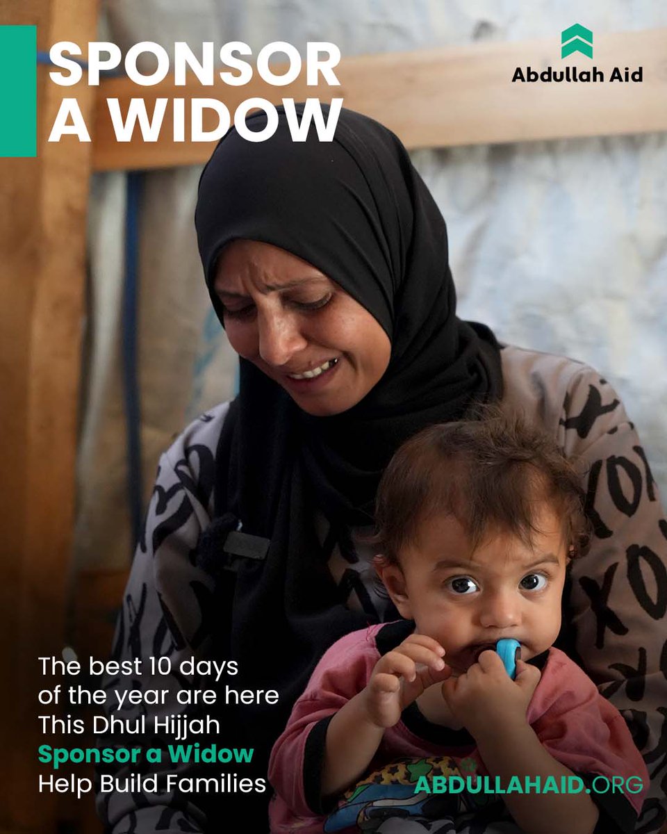 abdullahaiduk's tweet photo. This Dhul Hijjah, sponsor a widow

The rewards of helping those in need are beyond measure, especially during the most precious days of the year.

This Dhul Hijjah, sponsor a widow and help a family meet their basic needs.

📲 To donate, please visit https://t.co/Kv9xXT6hun. https://t.co/H9B254QPc2