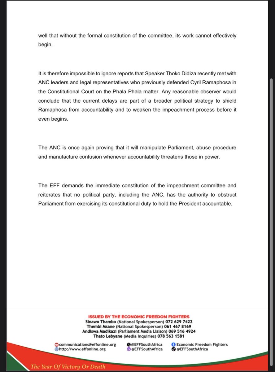 Economic Freedom Fighters tweet media