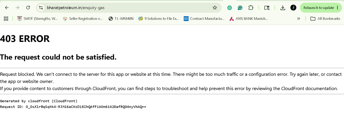 AmitSah82's tweet photo. @BPCLimited @BPCLLPG Website complaint/feedback system is also not working properly. In such a situation, how can any consumer connect or register a complaint if they are facing any issue? Kindly look into the matter seriously and resolve it at the earliest. https://t.co/vnpNg66nwg