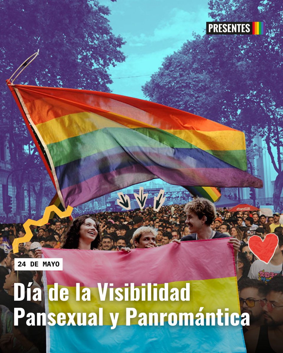 PresentesLatam's tweet photo. 🩷🗓️ 24/mayo se conmemora el Día de la Visibilidad #Pansexual y #Panromántica.
💛🩵 Organizaciones como @glaad definen la #Pansexualidad como "atracción física, romántica y/o emocional duradera hacia cualquier persona, independientemente de su identidad de género". https://t.co/3DlYXpdVf7