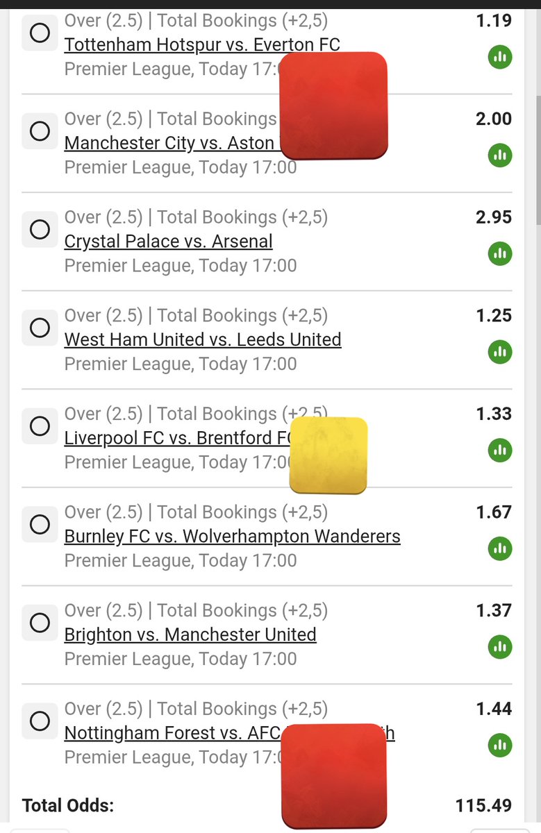 LeswiiSwaMina's tweet photo. All I'm asking is Just 3 Bookings 🟥🟥🟥

Betslip CODE  : BW58345160 https://t.co/4j0KPOO6wE
Kick OFF : 17;00 ⌚️ Odds-ON: 115 🟥🟥🟥

Just 3️⃣ Bookings 🟨🟨🟨 https://t.co/V1aFKpQHOo