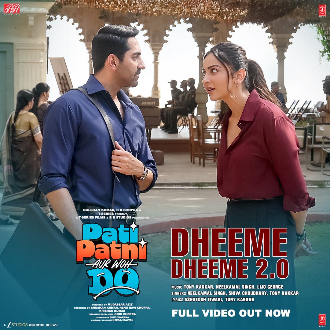 BRStudiosLLP's tweet photo. One beat in… aur vibe shuru 🔥

#DheemeDheeme2.0 Full video out now!
https://t.co/HzUsOijJtx

Book Your Tickets Now - https://t.co/SYKpQTx5NV

#PatiPatniAurWohDo in cinemas worldwide NOW!

@ayushmannk @SaraAliKhan @WamiqaG @Rakulpreet #MudassarAziz #BhushanKumar #JunoChopra #KrishanKumar #RenuRaviChopra #NeelkamalSingh @DJLIJO @TonyKakkar #ShivaChaudhary #VijayRaaz @dirtigmanshu @RazaMishra @v_vishal13 #ShireeshKumarSharma #DeepikaAmin #GuneetSingh #DurgeshKumar @ShivChanana @NeerajKalyan_24 @TSeries @BRStudiosLLP @ZeeStudios_
