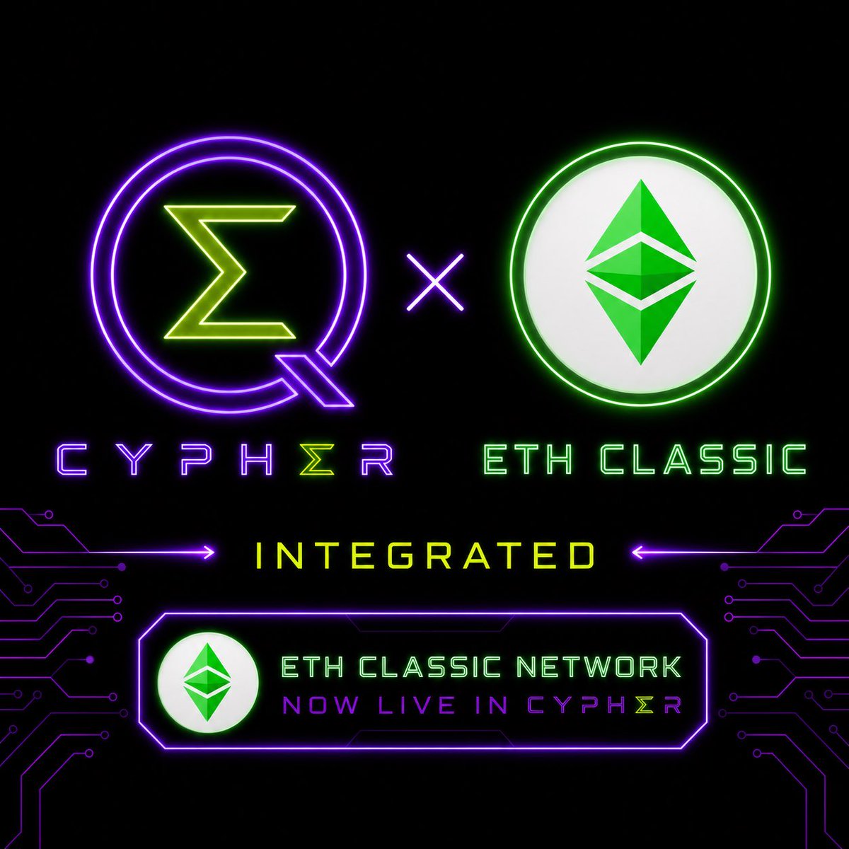 qmaxCYPHER's tweet photo. Ethereum Classic integrated into Cypher.

✅@eth_classic

❗️Multi-chain expansion continues❗️

ΣΙΓΉ

#EthClassic #Cypher #Web3Privacy #Crypto #ETC https://t.co/KioS4W4hXR