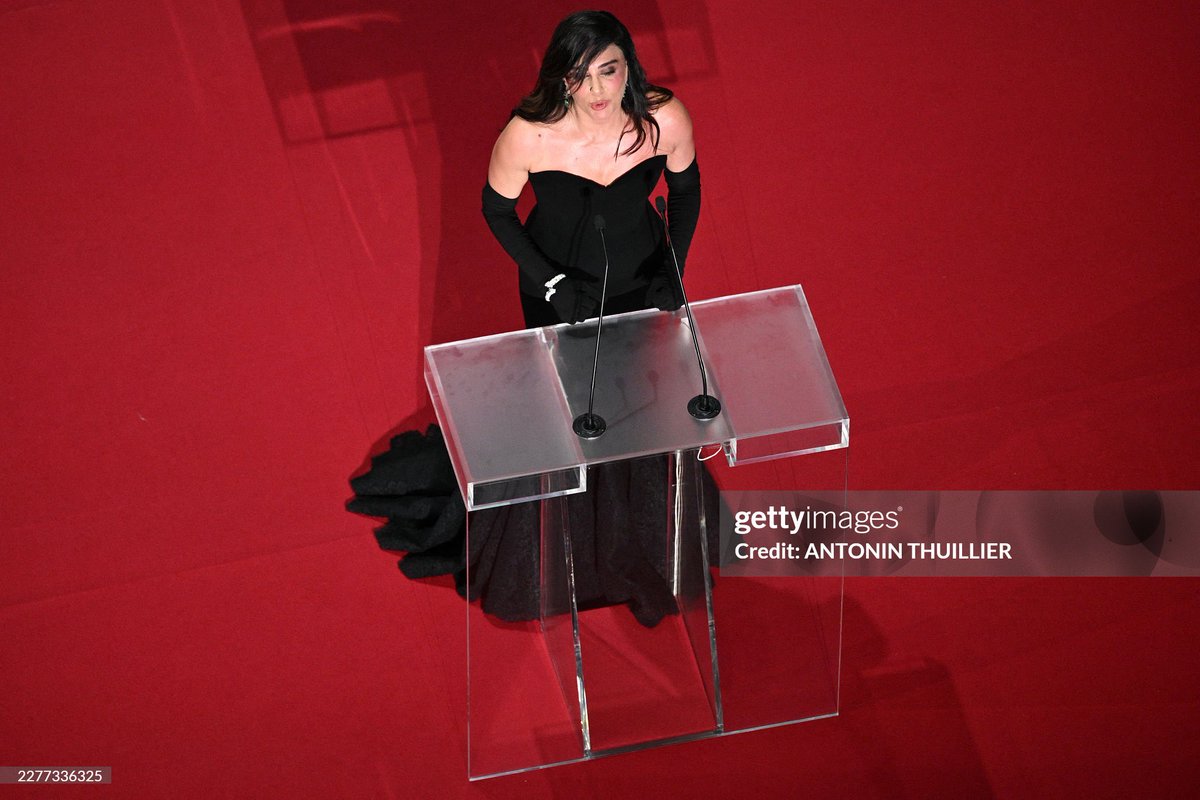 ForNadineLabaki's tweet photo. Emmanuel Marre accepts the Best Screenplay Award for "A Man Of His Time" from Nadine Labaki on stage during the closing ceremony of the 79th annual Cannes Film Festival. https://t.co/oElLBKatzN