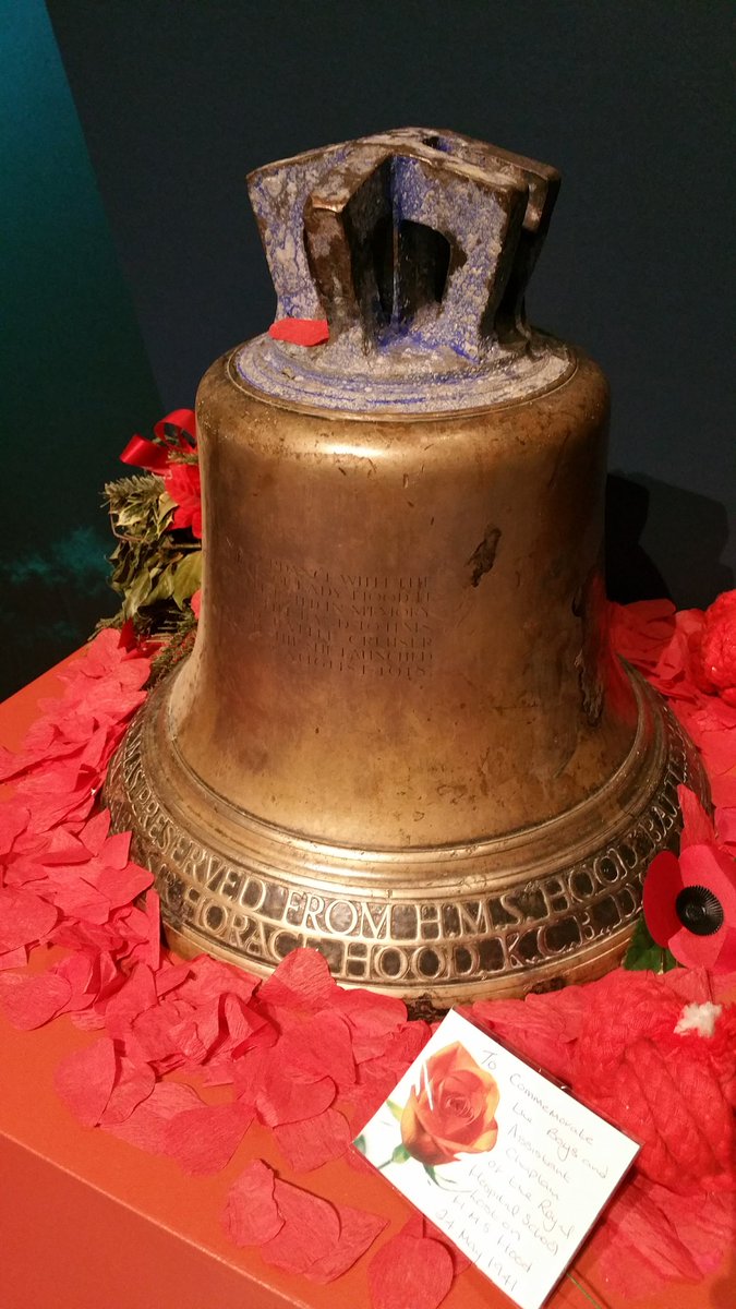 DockYardWall's tweet photo. A very poignant visit back in 2017 to NMRN to see HMS Hood bell that was recovered from her wreck.
Knowing behind this simple item and the journey it's been is beyond moving.
#HMSHood https://t.co/ufKV8QzRq9
