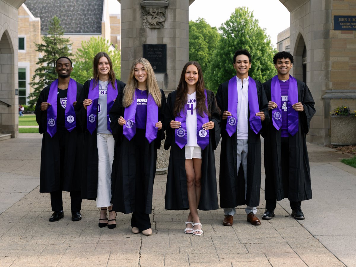 TommieAthletics's tweet photo. Congratulations to everyone walking across the stage inside Lee & Penny Anderson Arena this weekend for @UofStThomasMN commencement ceremonies, especially our student-athletes who have meant everything to us during their time as Tommies. 

Wishing you immeasurable joy and success as you move to what's next and can't wait to see you back on campus soon!

#RollToms